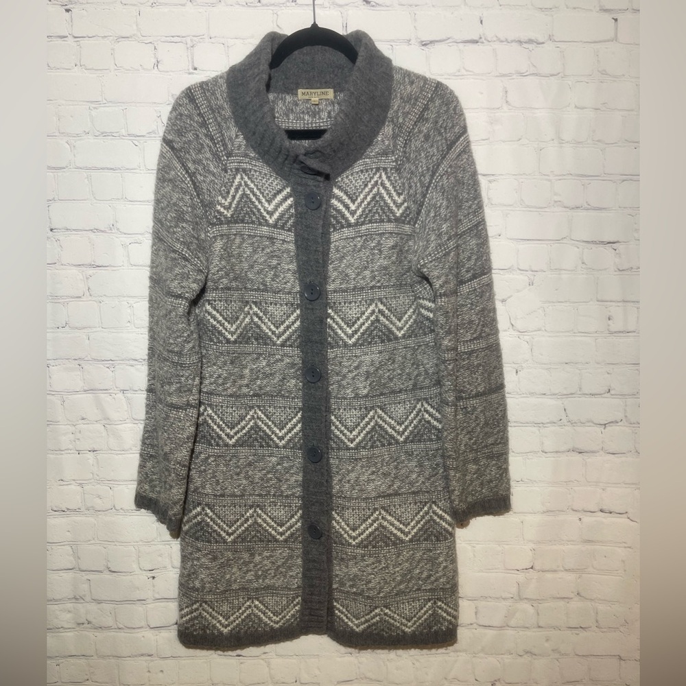 MARYLINE made in Italy size large gray & white